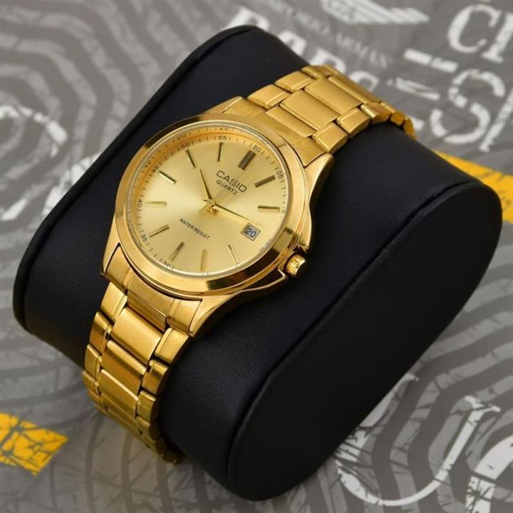 ساعت مچی ست مردانه و زنانه کاسیو طلایی رنگ casio